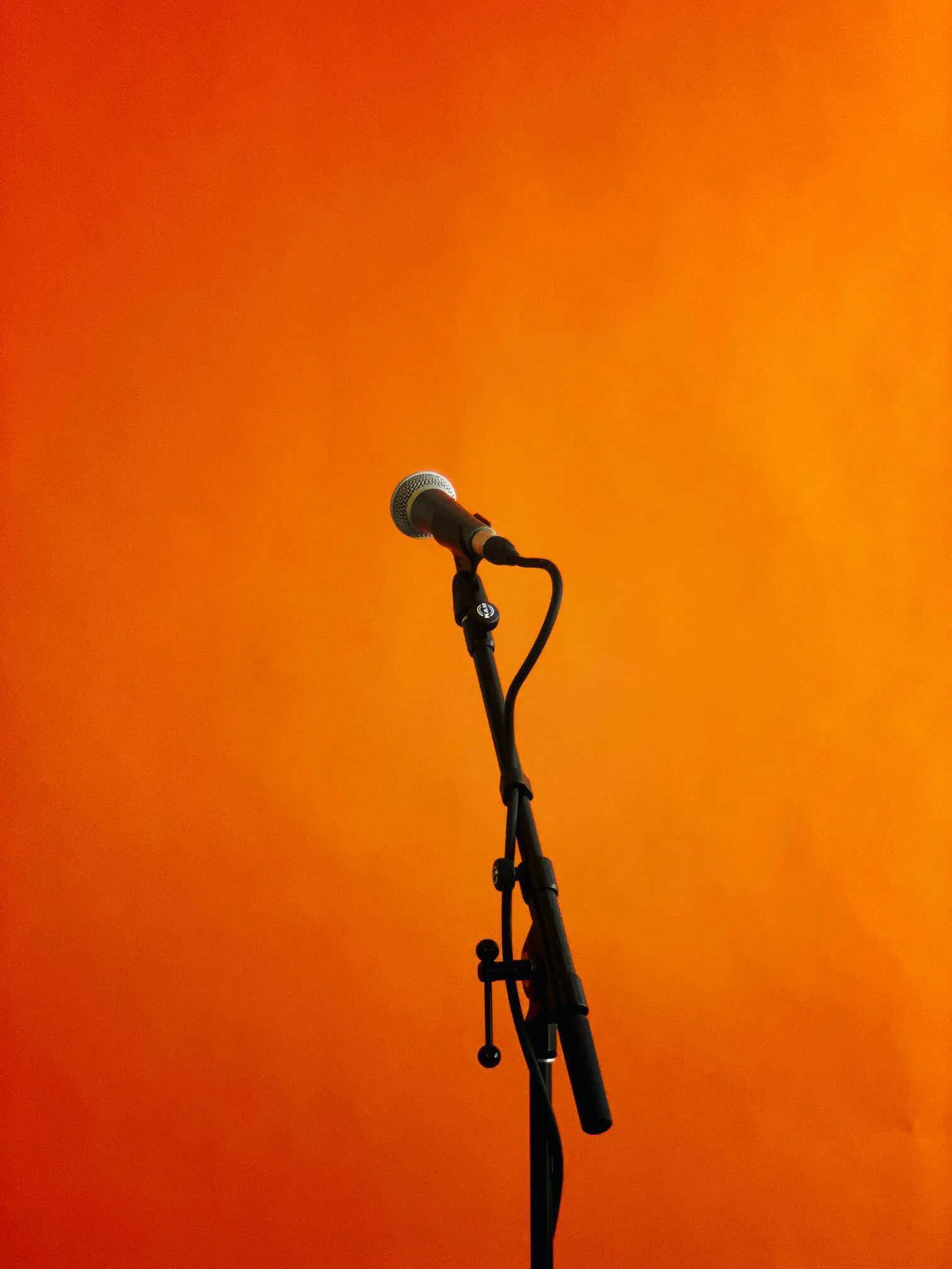 Microphone with orange background